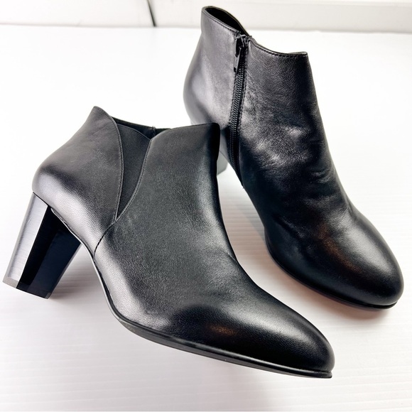 David Tate Booties womens 9.5 Black Pikie Leather Ankle Boots Winter Fashion - Picture 3 of 14